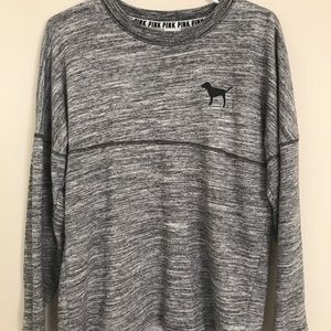 Heather Grey ‘Pink’ Crew Neck Sweater